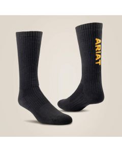 Ariat Men's Premium Ringspun Cotton Mid Calf Work Sock 3 Pair Pack