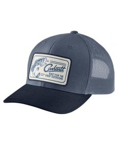 Carhartt Men's Canvas Mesh-Black Fish Patch Cap