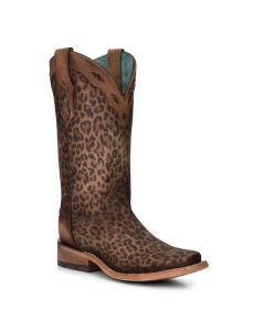 Corral Women's Sand Leopard Print Leather Western Boots