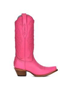 Corral Women's Embroidered Fuchsia Pink Snip Toe Boots