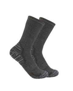 Carhartt Men's Force Midweight Synthetic-Wool Blend Crew Sock 2 Pack