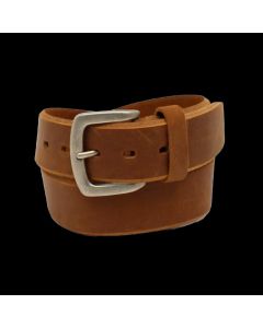 Ariat Men's Beveled Edge Embroidered Logo Brown Leather Western Work Belt