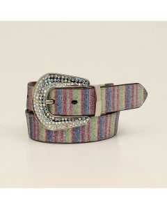 Angel Ranch Girls Reversable Cactus Stripe Multicolored Belt