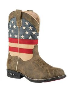 Roper Kids Patriotic Light Up Round Toe Western Boot