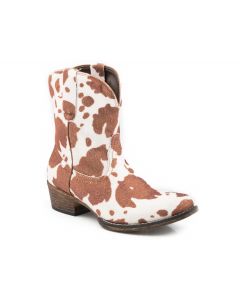 Roper Womens Tan/White Faux Leather Emma Cowboy Boots
