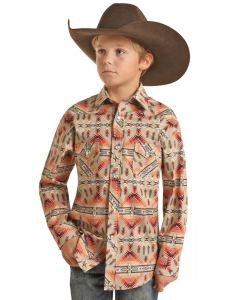 Rock And Roll Youth Long Sleeve 2 Pocket Aztec Snap Shirt