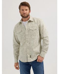 Wrangler Men's Retro Premium Long Sleeve Western Snap Printed Shirt