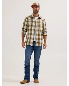 Wrangler Men's Retro Premium Long Sleeve Western Snap Long Sleeve Plaid Shirt
