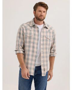 Wrangler Men's Retro Premium Long Sleeve Western Snap Plaid Shirt