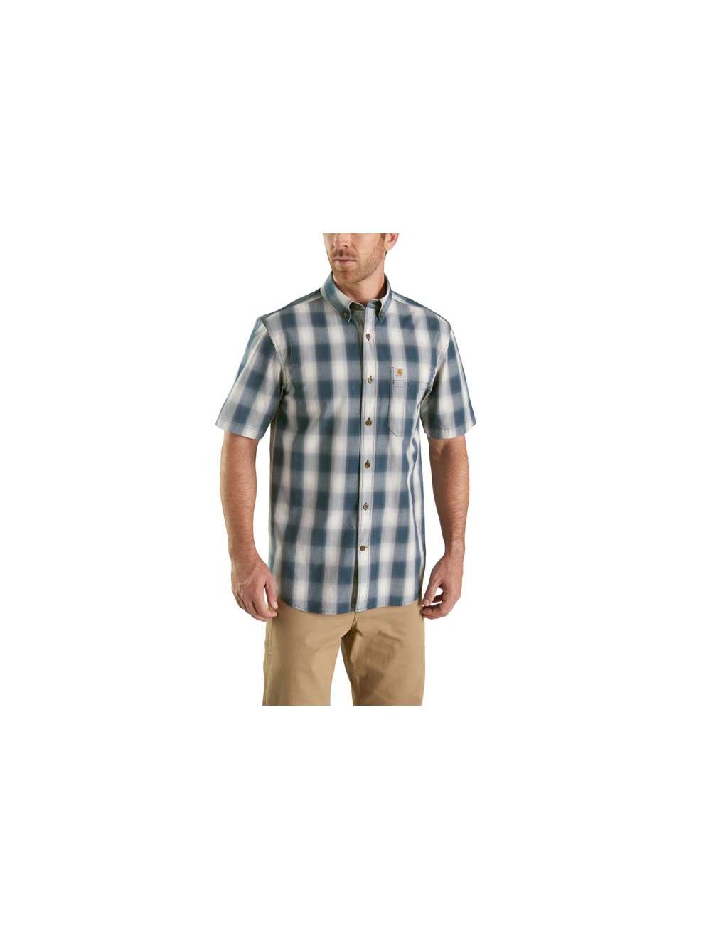 Carhartt Men s Essential Plaid Button Down Short Sleeve Short BIG TALL