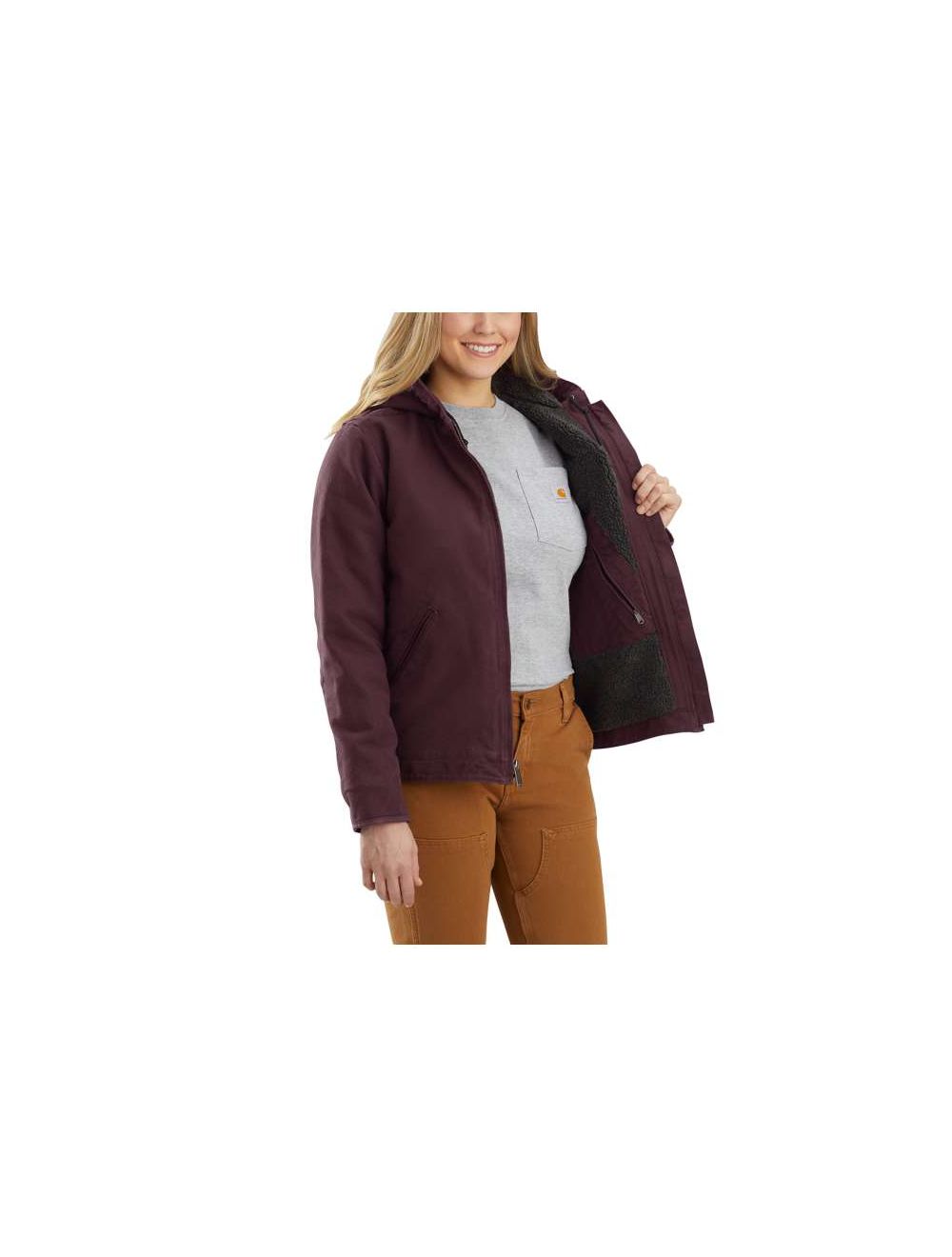Maroon carhartt jacket hot sale