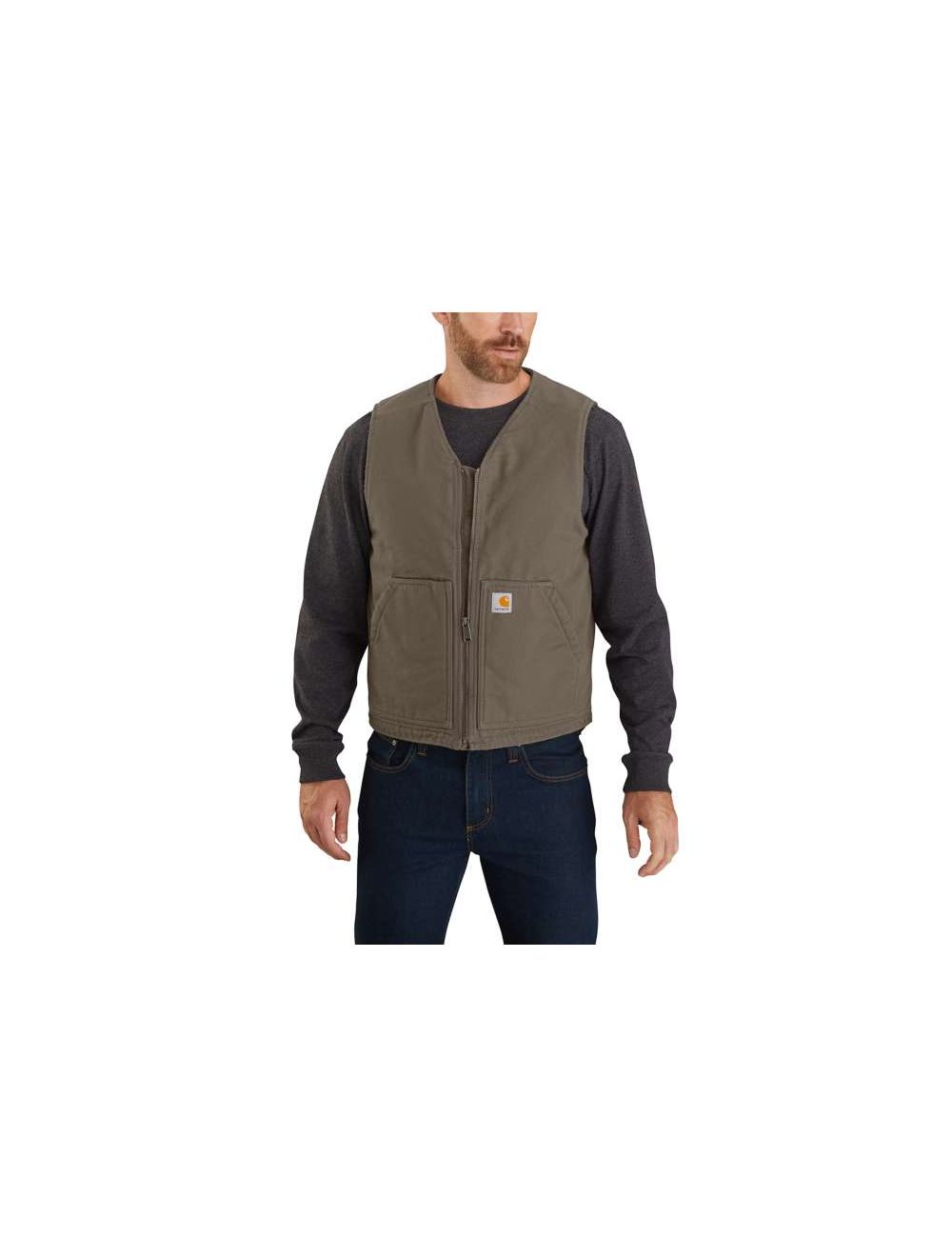 Carhartt Men s Relaxed Fit Washed Duck Sherpa Lined Vest