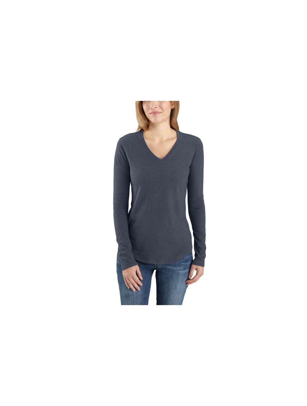 Carhartt Women s Relaxed Fit Midweight Long Sleeve V Neck T Shirt