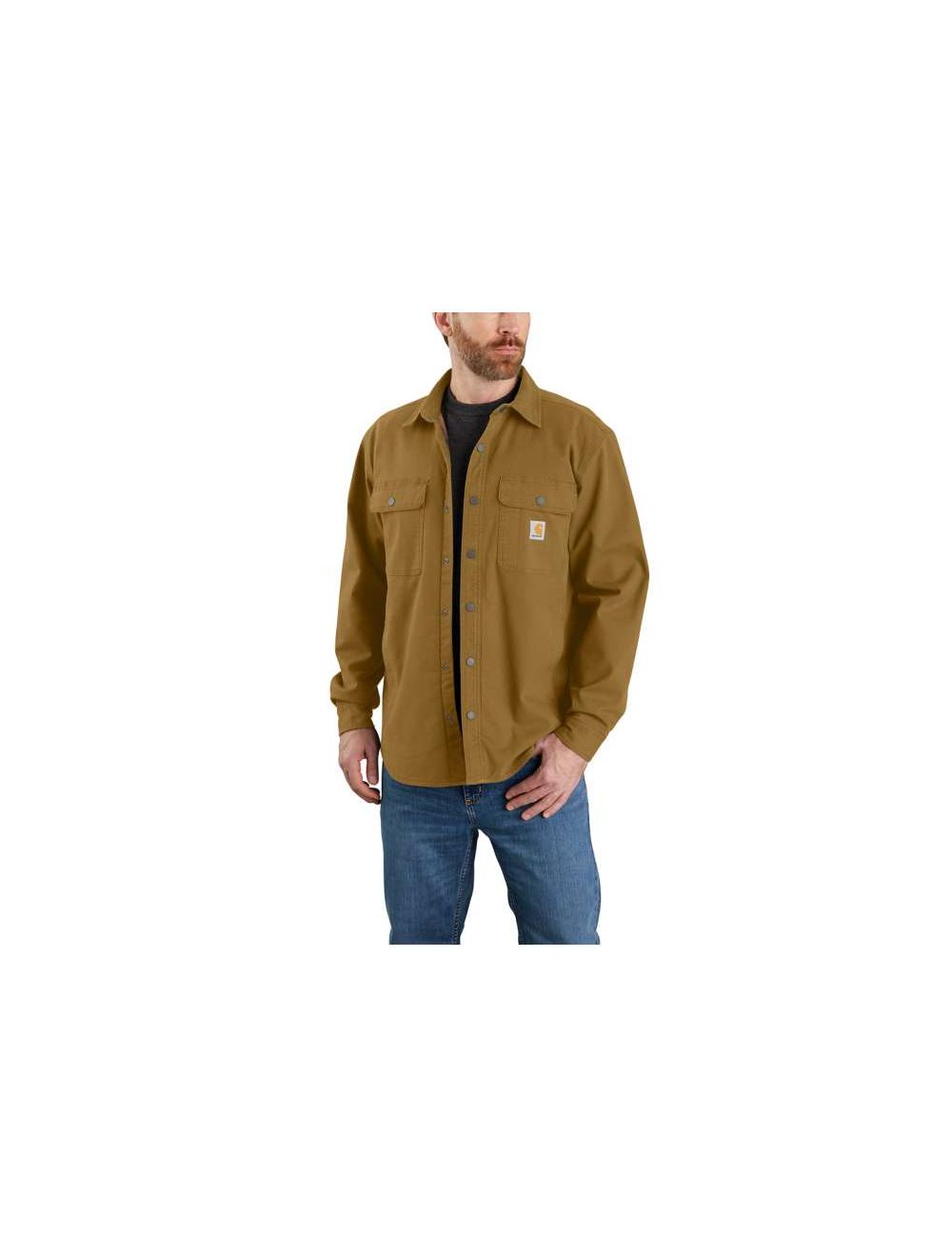 Carhartt Men's Rugged Flex Relaxed Fit Canvas Fleece-Lined Shirt Jacket