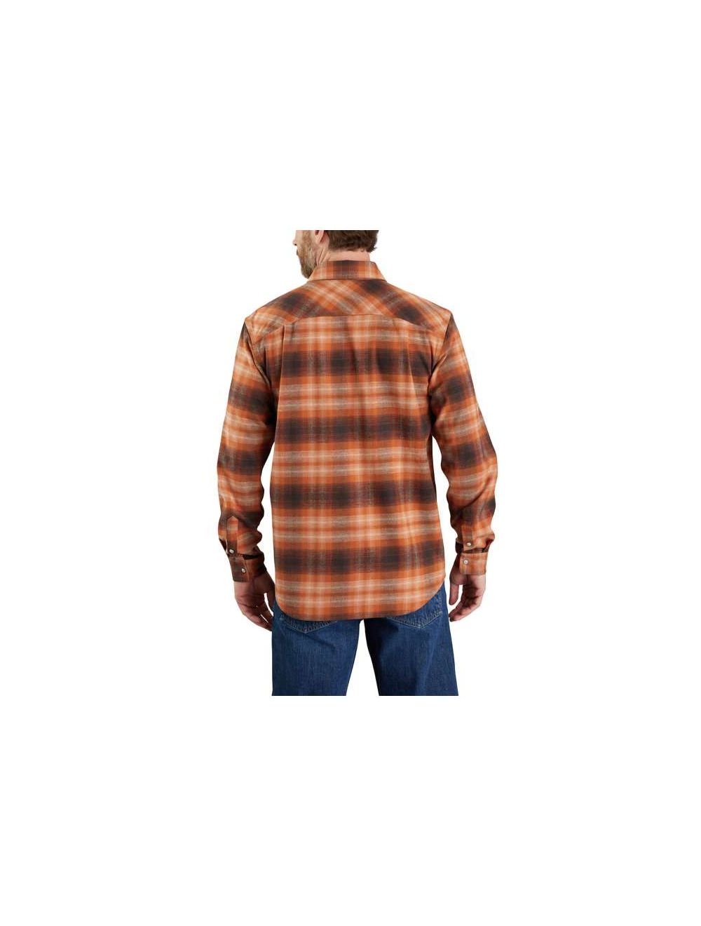 Carhartt Men s Rugged Flex Flannel Long Sleeve Snap Front Plaid Shirt BIG TALL