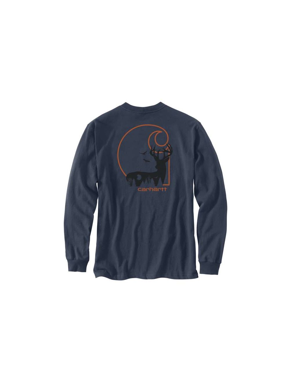 carhartt men's loose fit heavyweight hunt graphic long sleeve shirt