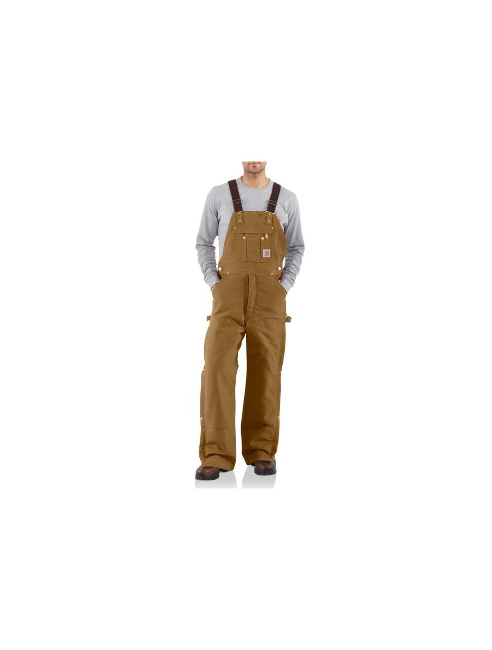 Carhartt Mens Quilt-Lined Zip-To-Thigh Bib Overalls BIG & TALL