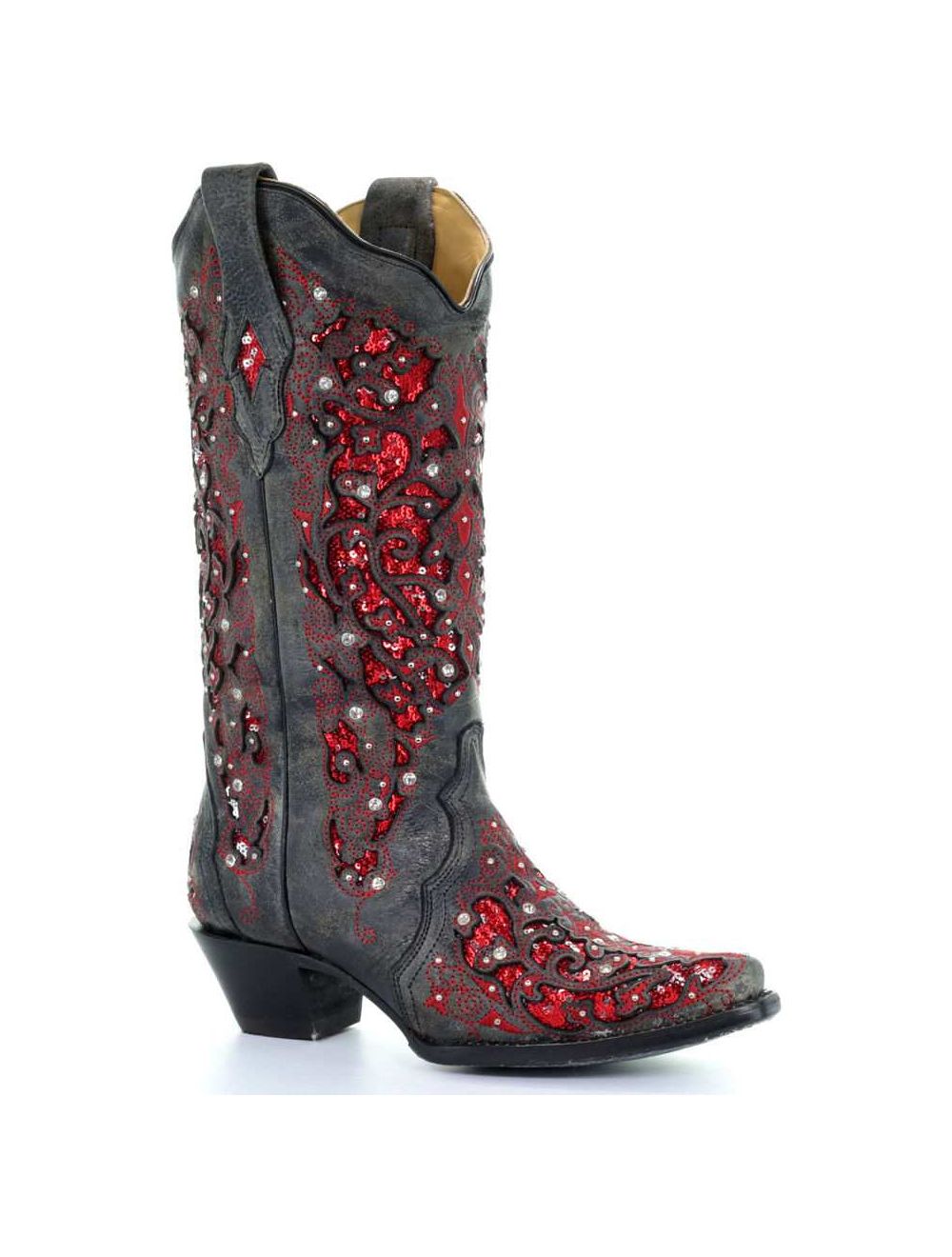 Black and red corral boots sales