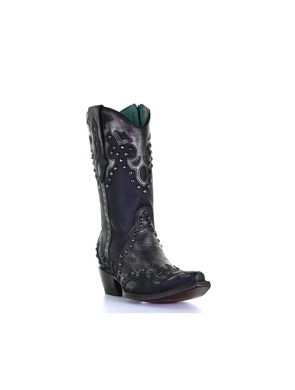Corral Women s Silver Overlay Studded Western Boots