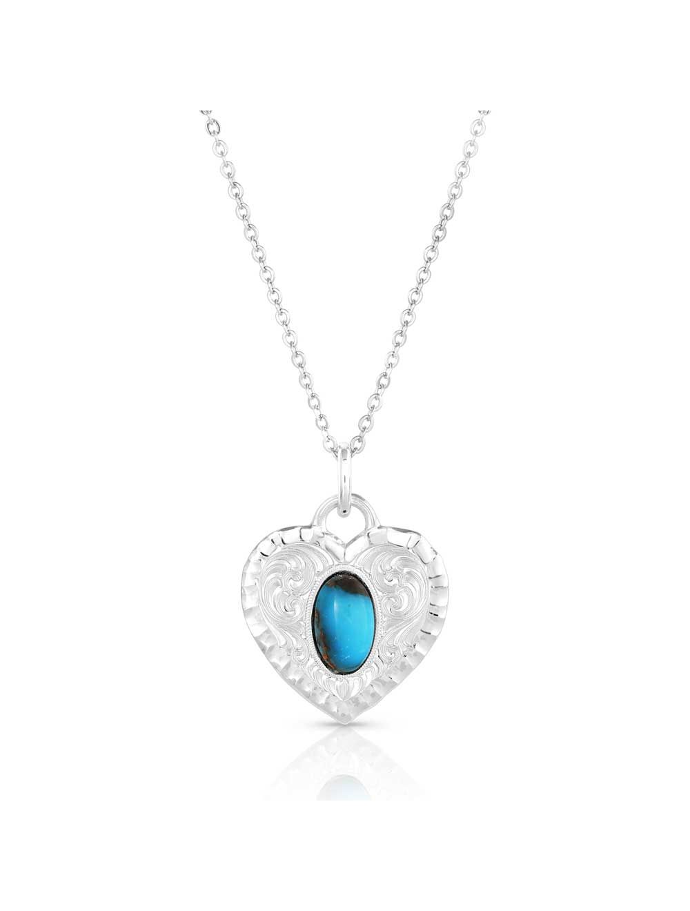 Montana Chiseled Heart Turquoise Necklace
