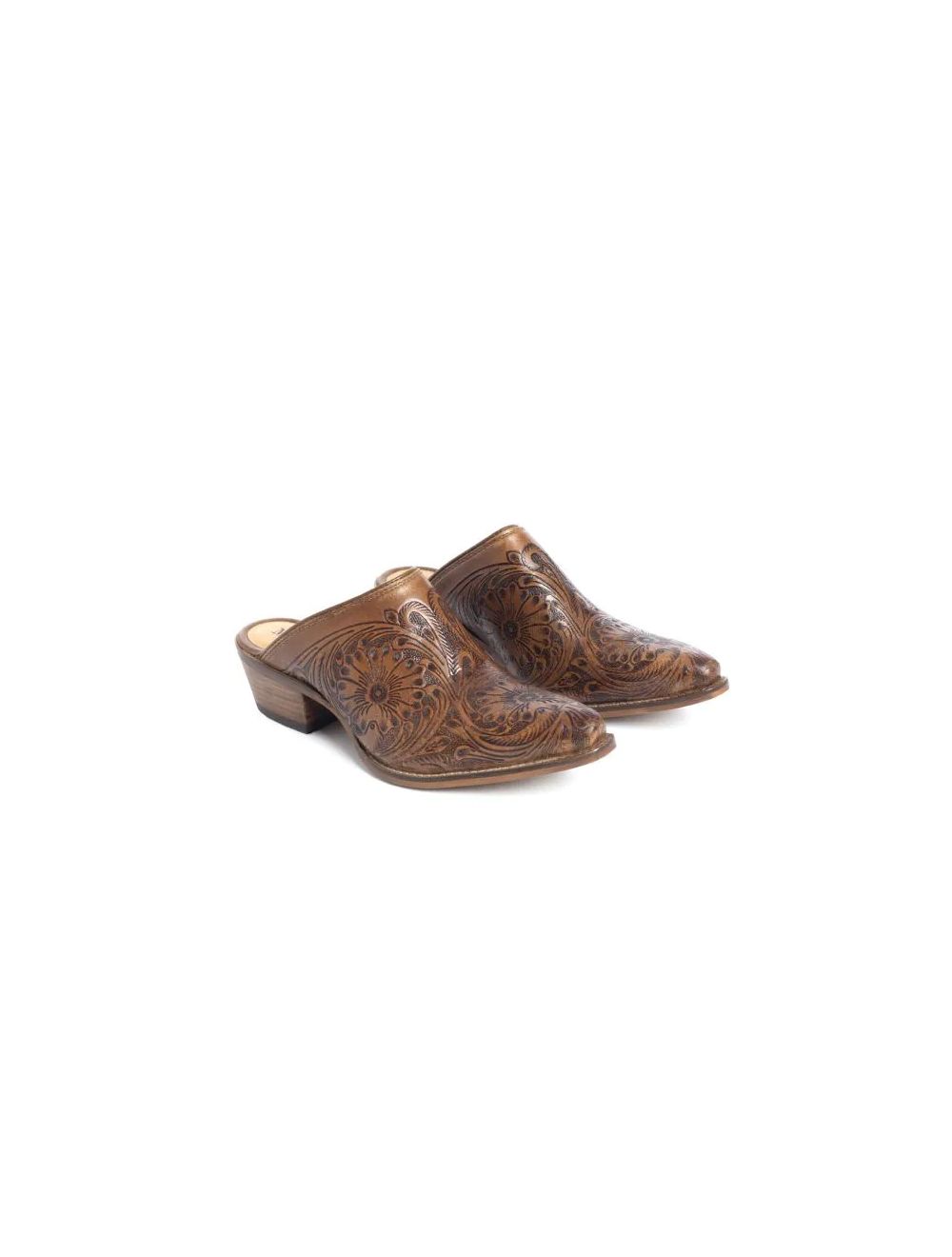 Myra Valeria Hand-tooled Mules