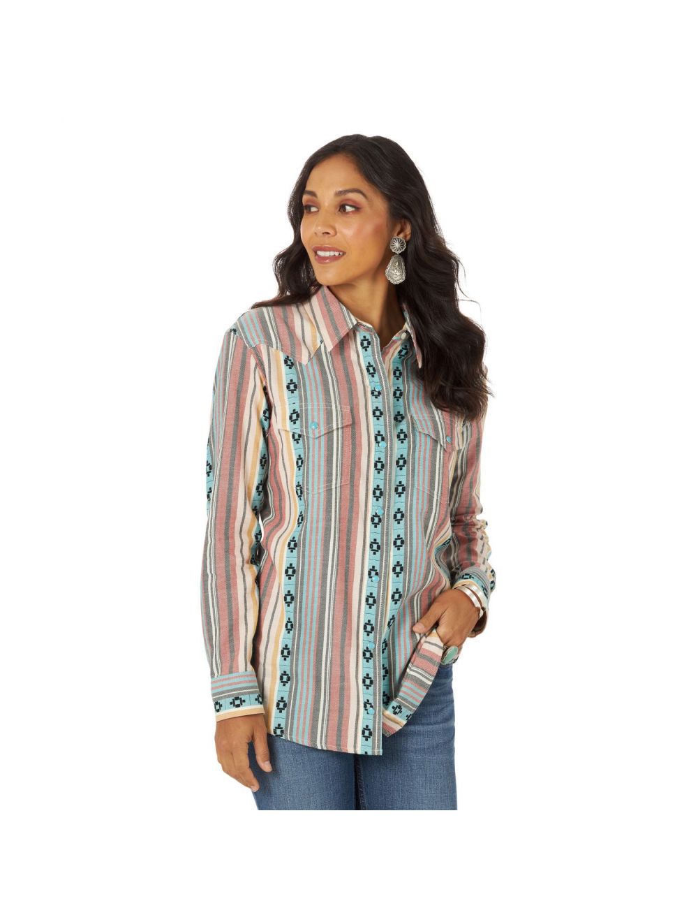 Wrangler Women's Retro Punchy Boyfriend Snap Western Shirt