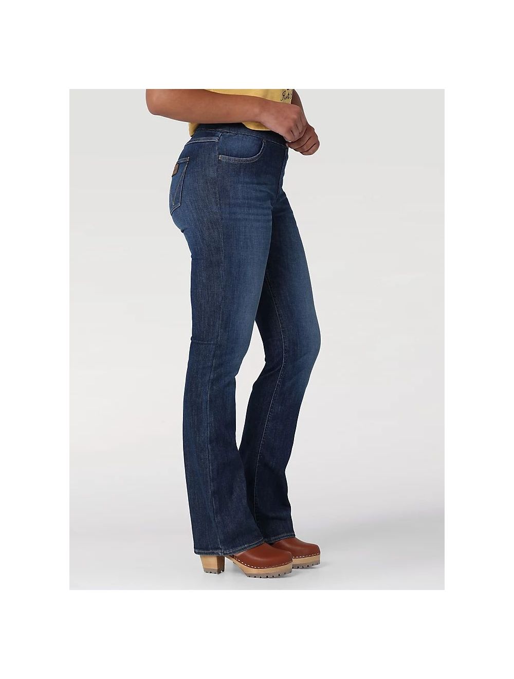 Pull on boot leg jeans cheap