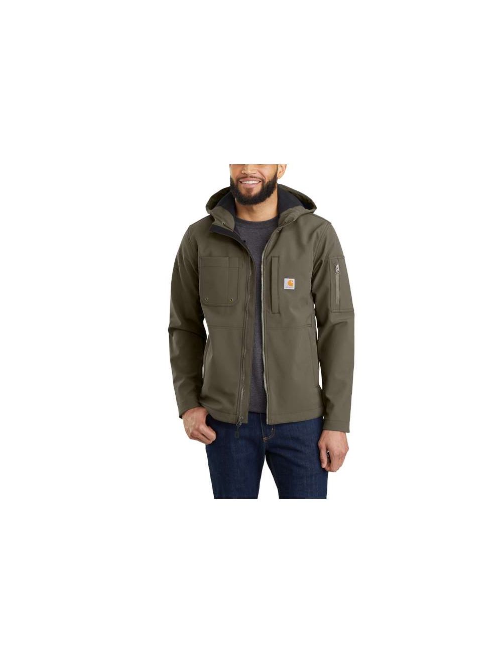 hooded rough cut jacket