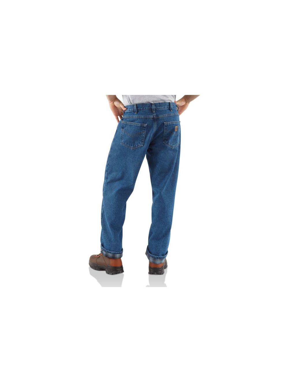 Carhartt men's relaxed fit straight leg flannel lined deals