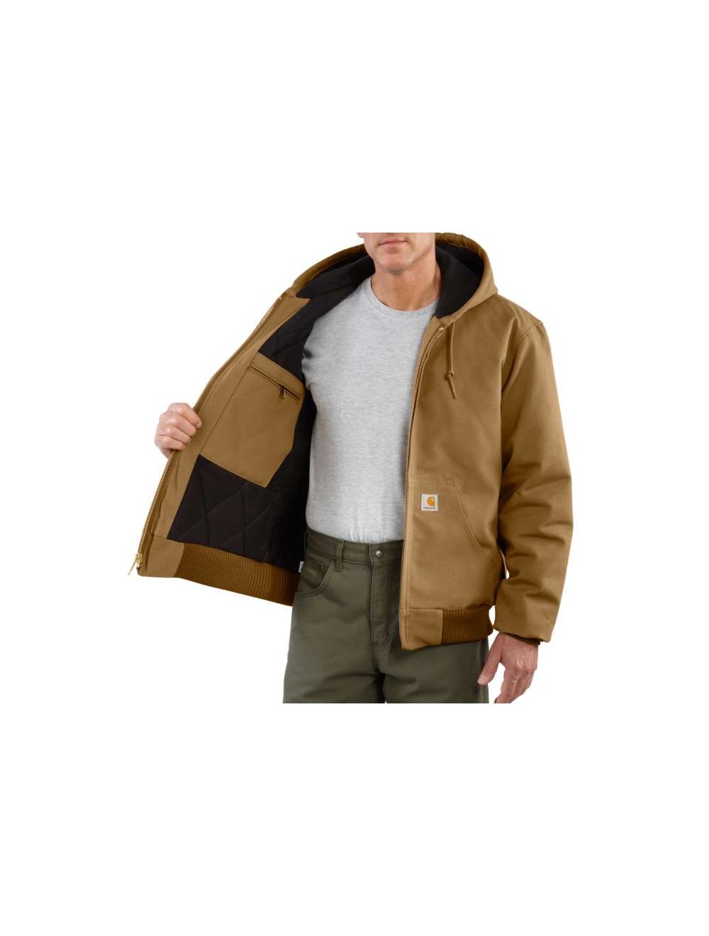 Carhartt Mens Duck Quilted Flannel Lined Active Jac
