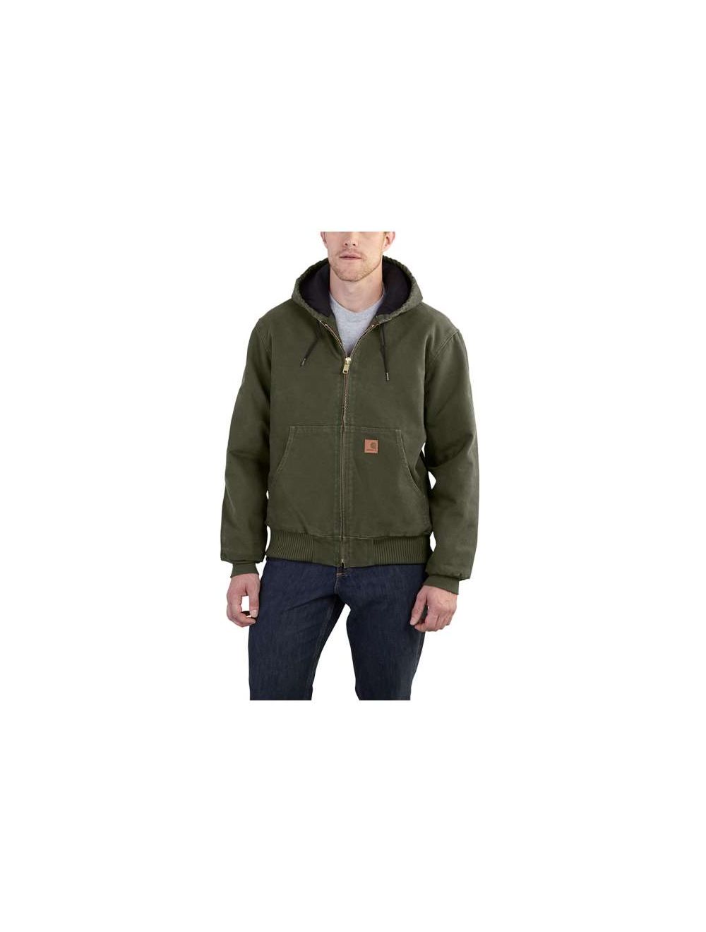 Mens Carhartt Hooded Active Jacket Big Moss