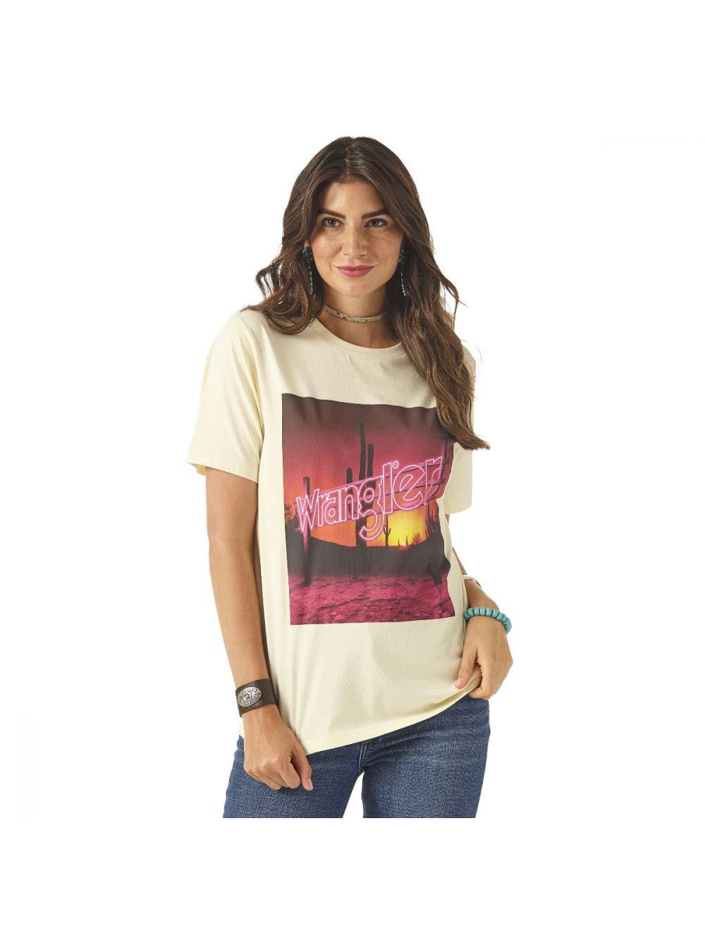 Wrangler Women's Retro Short Sleeve Neon Logo Graphic T-Shirt