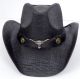 LONGHORN BLACK STRAW HAT