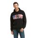 Ariat Men's Basic Hoodie Sweatshirt Black Seam to Seam Flag