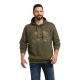 Ariat Men's Basic Hoodie Sweatshirt Brine Olive Double Flag