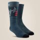 Ariat Men's Patriot Country Graphic Crew Sock 2 Pair Multi Color Pack