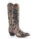 Corral Women's Floral Embroidered Glitter Inlay and Studs Boots