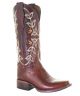 CIRCLE G BY CORRAL WOMEN'S STRAW LASER AND EMBROIDERY SQUARE TOE BOOT