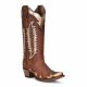 Corral Circle G Women's Cognac Studded Overlay Western Boots