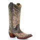 Circle G Women's Distressed Filigree Embroidered Cowgirl Boots