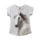 John Deere Girls White Horse Short Sleeve Tee