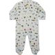 John Deere Infant Boys Farm Print White Coverall Footed Sleepers