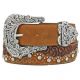 Tony Lama Women's Kaitlyn Crystal  Leather Western Belt