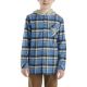 Carhartt Child Long-Sleeve Flannel Button-Front Hooded Shirt