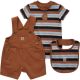 Carhartt Infant Short-Sleeve Bodysuit, Shortall and Food Bib Set