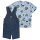 Carhartt Infant Short-Sleeve Printed Bodysuit and Denim Shortall Set