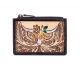 Myra Bloomin' Steer Hand-tooled Credit Card Holder