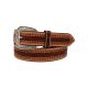 Ariat Mens Belt Zigzag Edge Floral Tooled Tan Belt