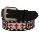 3D Belt Company Mens Red Cross Aztec Pattern Tapered Belt