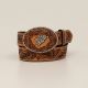 3D Boys Floral Embossed Oval Bullrider Belt